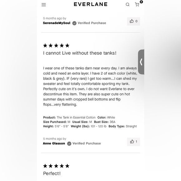 EVERLANE 100% Organic Cotton Cutaway Tank (essential tank) size XS - Picture 9 of 9